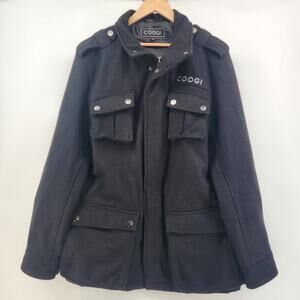 COOGI Military-Style Wool-Blend Pea‎ Coat Men's Size L